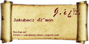 Jakubecz Ámon névjegykártya